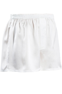 Preview: Herren Boxershorts, Satin, 100% Seide, Weiß, L (6)
